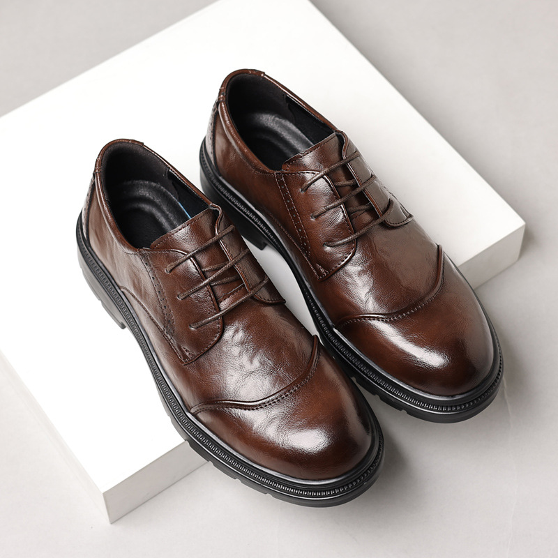Men'S Formal Wear For Office - รองเท้าหนังผู้ชายสำหรับธุรกิจแบบลำลอง ใช้งานได้หลากหลายและสะดวกสบาย สไตล์ธุรกิจแบบอังกฤษ รองเท้าสำหรับชุดทำงานในสำนักงาน