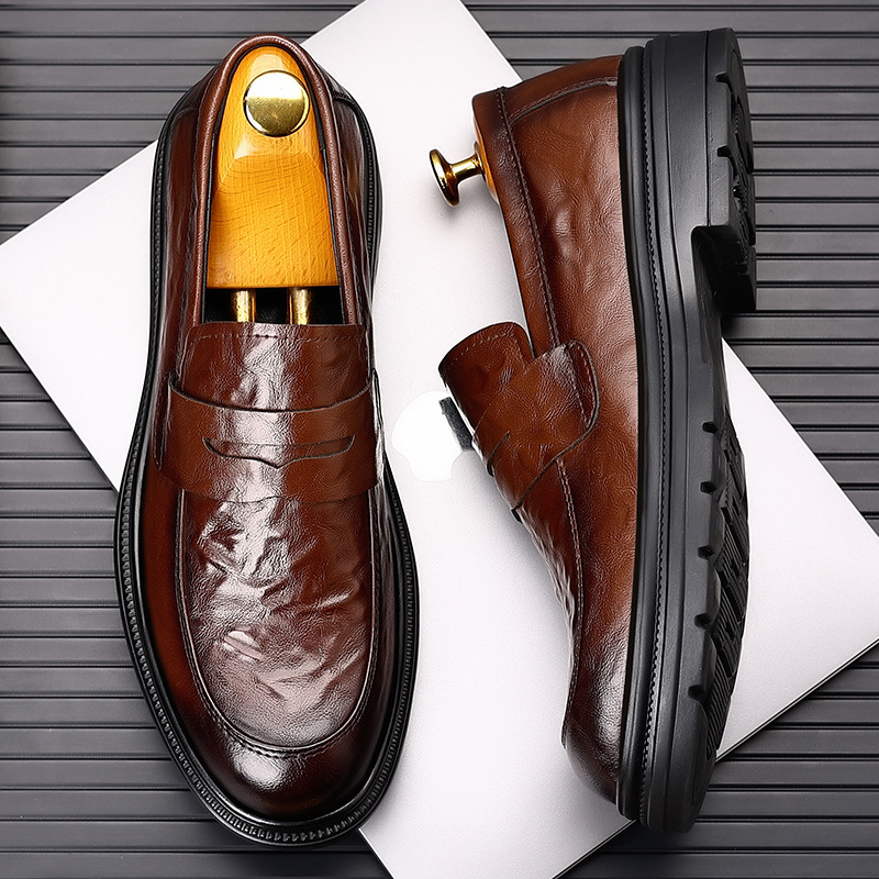 Men'S Formal Wear For Office - รองเท้าหนังผู้ชายสำหรับธุรกิจลำลอง ใช้งานได้หลากหลายและสวมใส่สบาย สไตล์อังกฤษ เหมาะสำหรับชุดทำงานและชุดทางการในสำนักงาน