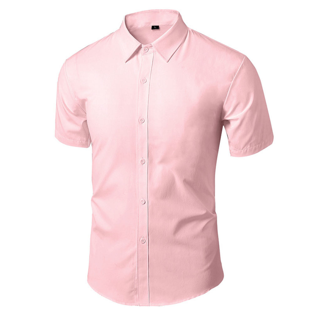 Men Formal Office Wear Shirts - เสื้อเชิ้ตผู้ชายทรงสลิมฟิต แขนยาว ใส่ได้ทั้งแบบลำลองและทางการ เหมาะสำหรับใส่ทำงานในออฟฟิศ ไม่ต้องรีด สีพื้นเรียบ