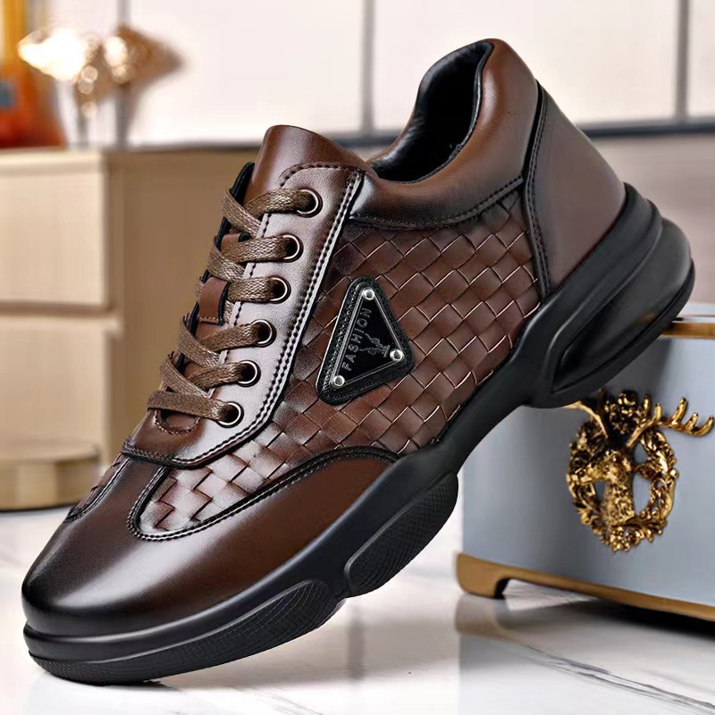 Men Formal Wear Shoes - รองเท้าหนังผู้ชายรุ่นใหม่ รองเท้าลำลองพื้นหนา ระบายอากาศได้ดี รองเท้าทางการสำหรับธุรกิจและงานสังคมในฤดูร้อน