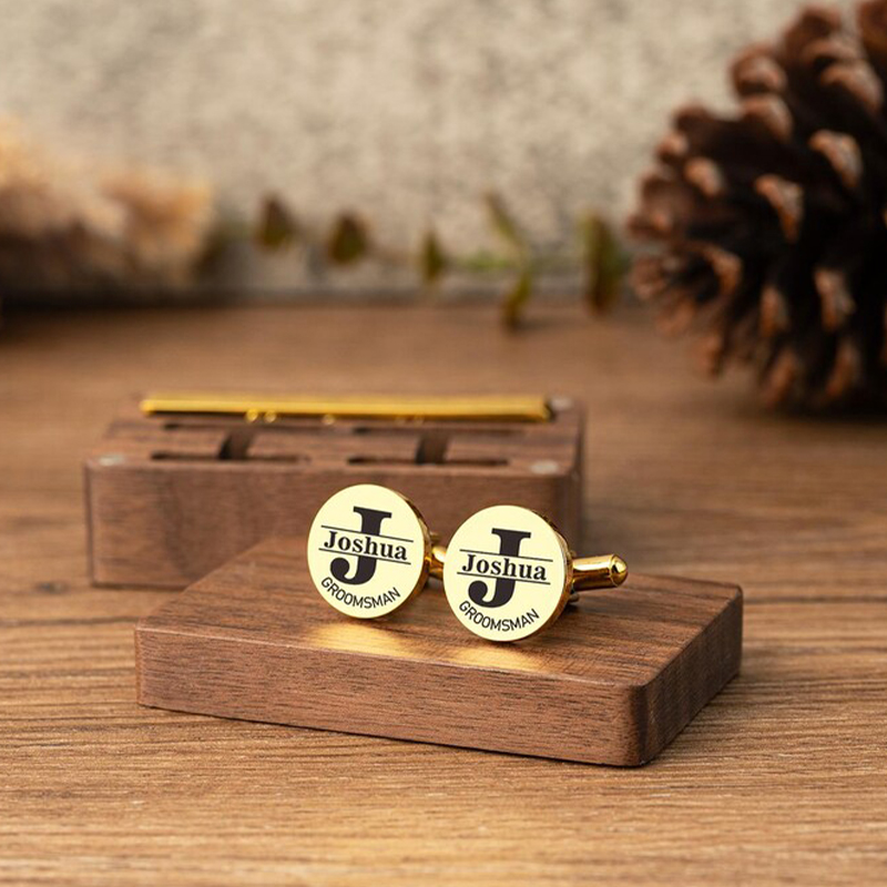Tie Bar Clip - ส่วนบุคคลเจ้าบ่าว Cufflinks Tie คลิปชุดแกะสลัก Cufflinks ที่กําหนดเองสแตนเลส