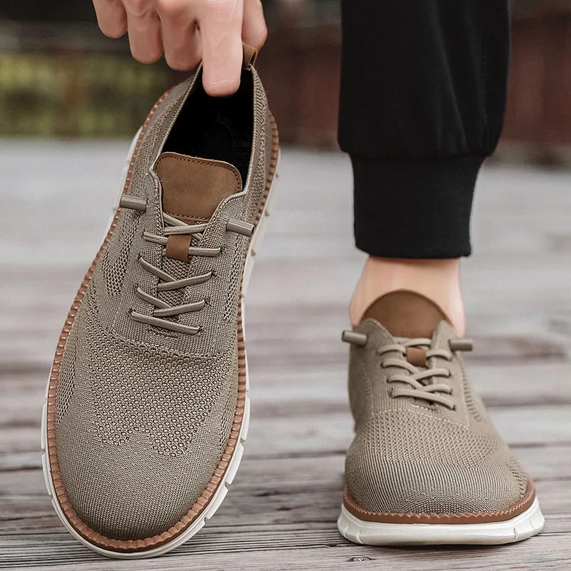 Men Formal Wear Shoes - ผู้ชายรองเท้าสบายๆคลาสสิกBreathable Brogue Flats CUSHIONINGการปิดกั้นสีออกแบบรองเท้ารองเท้าผ้าใบอเนกประสงค์น้ําหนักเบา