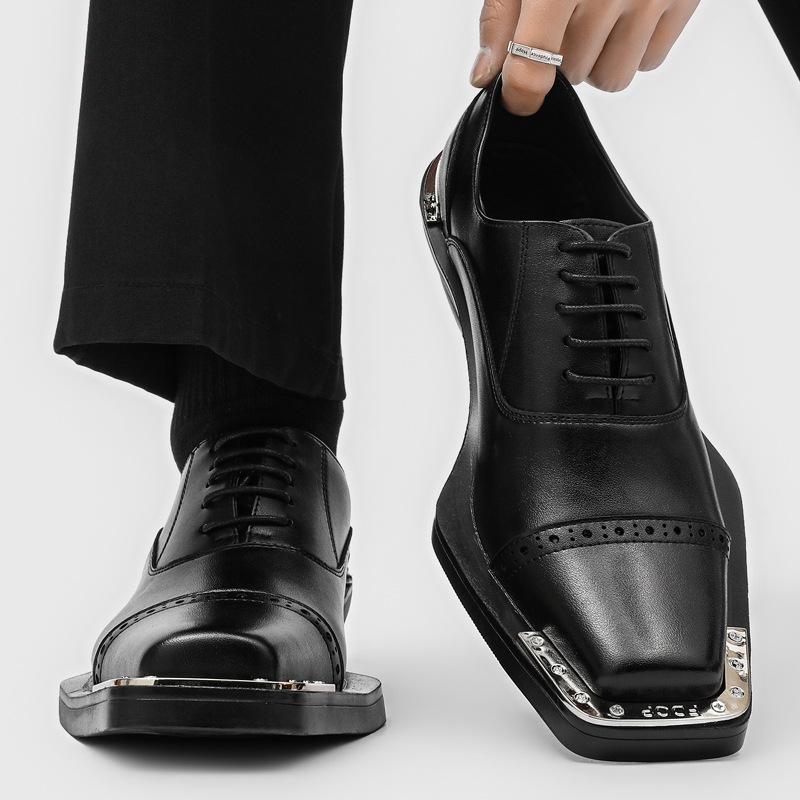 Men Formal Wear Look - รองเท้าหนังผู้ชาย - สไตล์อังกฤษสำหรับชุดทางการ - ส้นรองเท้าแข็งแรง -
