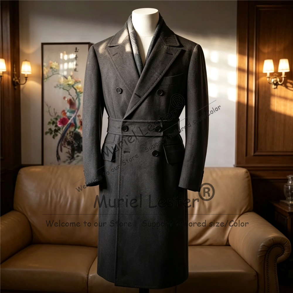 Men'S Formal Dinner Wear - เสื้อโค้ทแจ็คเก็ตผู้ชายสไตล์วินเทจ ยาว สั่งตัดพิเศษ เสื้อคลุมสำหรับธุรกิจ ผ้าทวีดผสมขนสัตว์ ชุดเจ้าบ่าว