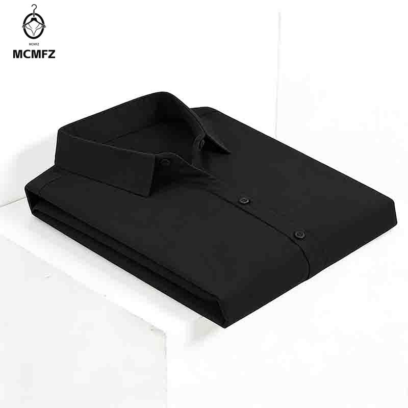 Men Formal Office Wear Shirts - เสื้อเชิ้ตแขนสั้นผู้ชาย กระดุมหน้า สำหรับใส่ทำงานในออฟฟิศ ปกเสื้อแบบพับได้