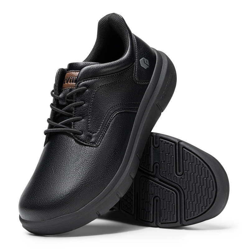 Men Formal Wear Shoes - รองเท้าหนังแบบสวมสำหรับผู้ชาย ItVille รุ่นหน้ากว้าง น้ำหนักเบา รองรับอุ้งเท้า ช่วยบรรเทาอาการปวดสำหรับเท้ากว้างและเท้าบวม
