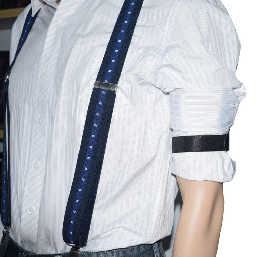 Men Formal Office Wear Shirts - 1 ชุด สายรัดเสื้อกันลื่น ป้องกันรอยยับ ปรับความยาวได้ สำหรับผู้ชาย