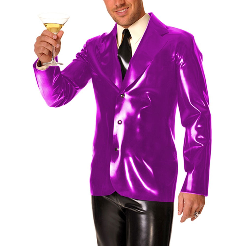 เสื้อโค้ทปกปกหนังไวนิล PVC แขน - Men Formal Wear Look บทวิจารณ์และราคา