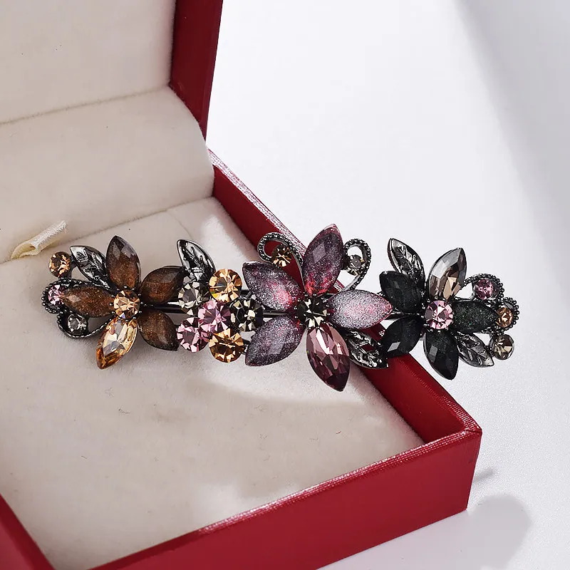 กิ๊บติดผมรูปดอกไม้ประดับคริสตั - Tie Bar Clip บทวิจารณ์และราคา