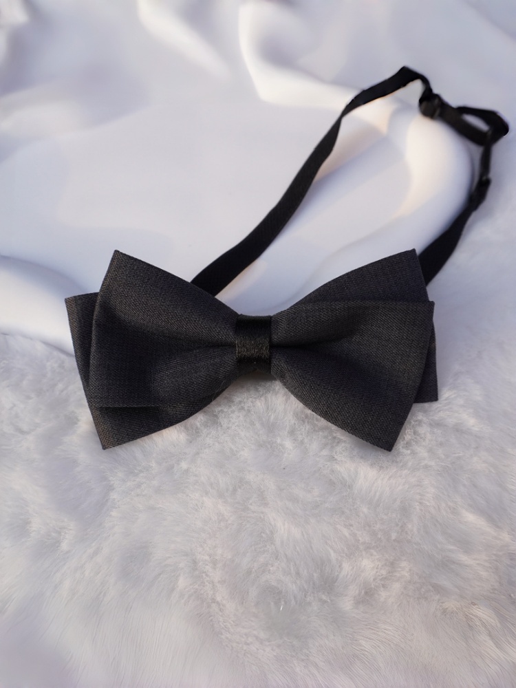 โบว์ไทผ้าสีดำด้านแบบสองชั้น โบ - Men'S Formal Wear Bow Ties บทวิจารณ์และราคา