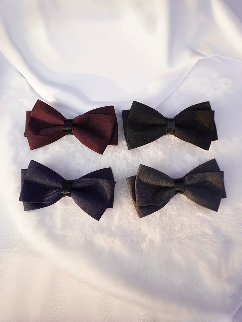 โบว์ไทผ้าสีดำด้านแบบสองชั้น โบ - Men'S Formal Wear Bow Ties บทวิจารณ์และราคา