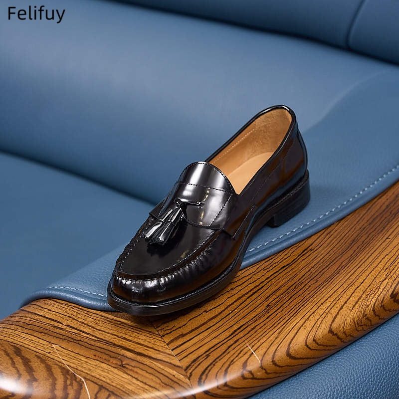 รองเท้าหนังแท้ผู้ชายแบบสวม สไต - Men Formal Wear Shoes บทวิจารณ์และราคา
