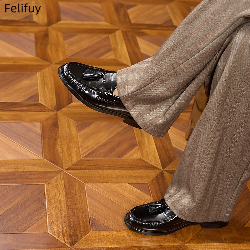 รองเท้าหนังแท้ผู้ชายแบบสวม สไต - Men Formal Wear Shoes บทวิจารณ์และราคา
