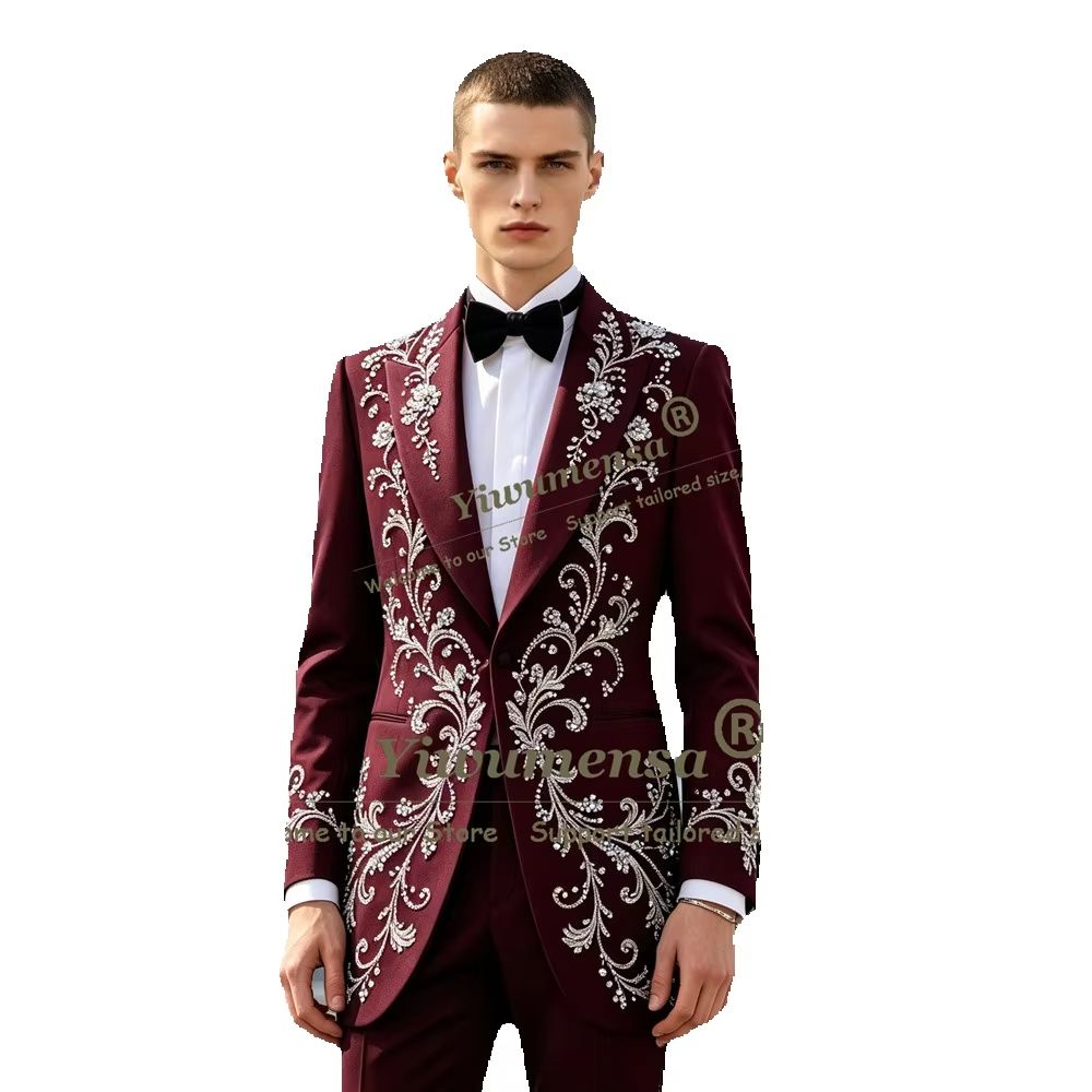 ชุดสูทผู้ชายประดับคริสตัลหรูหร - Men'S Formal Dinner Wear บทวิจารณ์และราคา