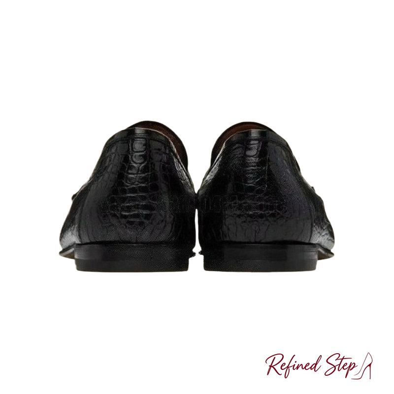รองเท้าหนังลายหนังจระเข้สีดำตก - Men Formal Wear Shoes บทวิจารณ์และราคา