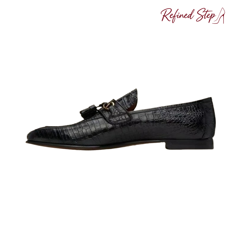 รองเท้าหนังลายหนังจระเข้สีดำตก - Men Formal Wear Shoes บทวิจารณ์และราคา