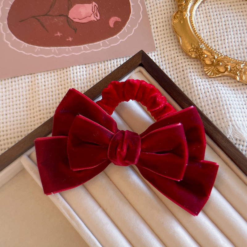 ที่คาดผมกำมะหยี่สีแดงน่ารัก ยา - Tie Bar Clip บทวิจารณ์และราคา