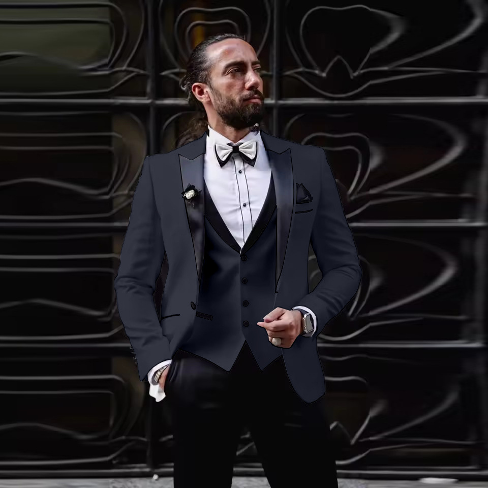 ชุดทักซิโด้ผู้ชายทรงสลิมฟิต 3  - Men'S Formal Dinner Wear บทวิจารณ์และราคา