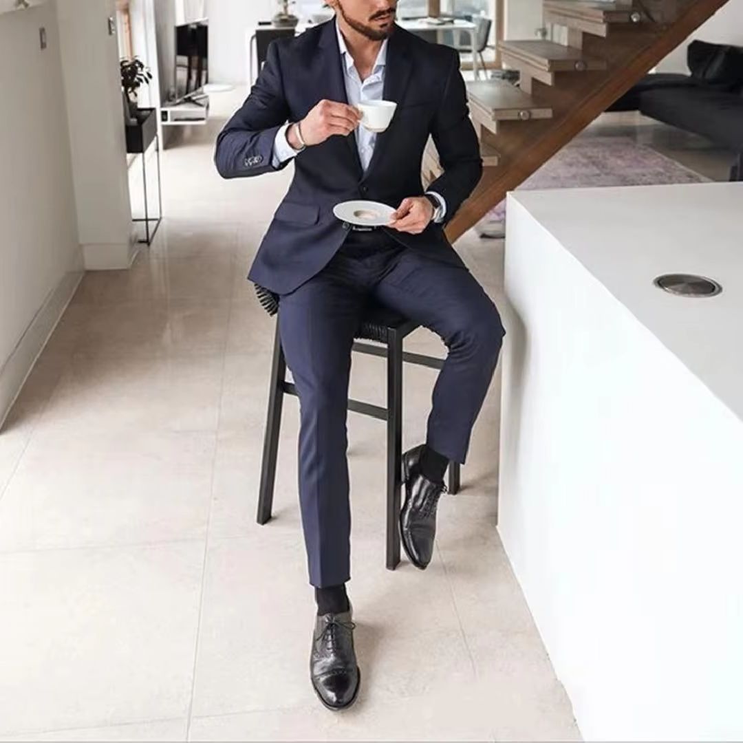 ชุดทักซิโด้ผู้ชายสีน้ำเงินกรมท - Men'S Formal Dinner Wear บทวิจารณ์และราคา