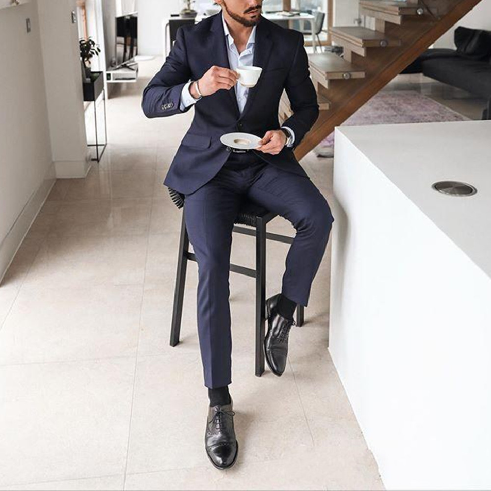 ชุดทักซิโด้ผู้ชายสีน้ำเงินกรมท - Men'S Formal Dinner Wear บทวิจารณ์และราคา