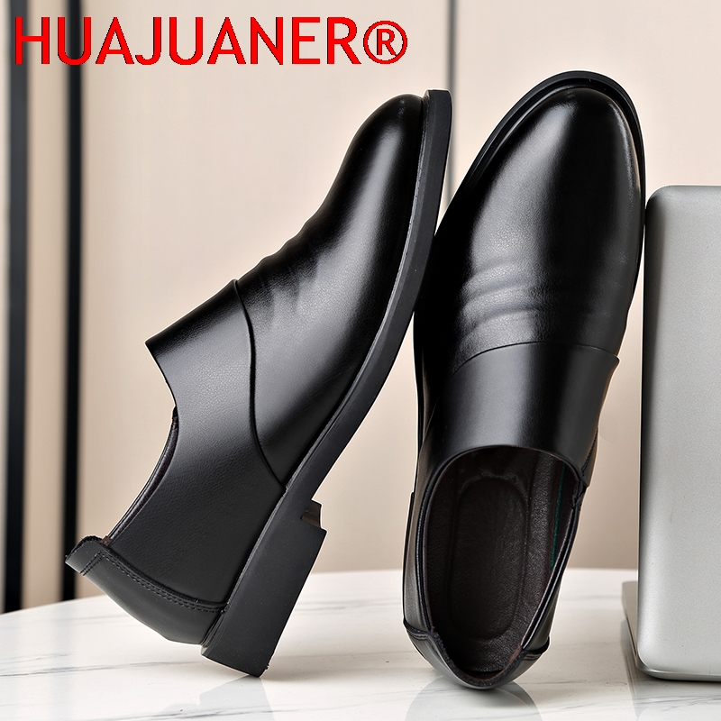 รองเท้าหนังแท้ผู้ชายแบบสวม / ร - Men Formal Wear Shoes บทวิจารณ์และราคา